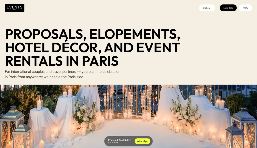 Events in Paris website