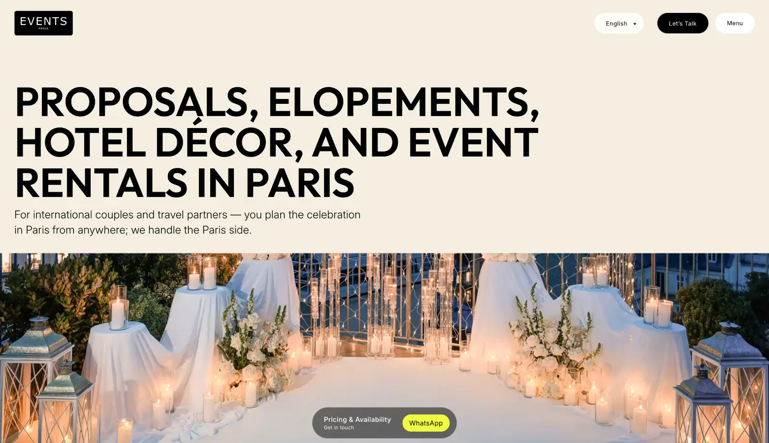 Events in Paris website