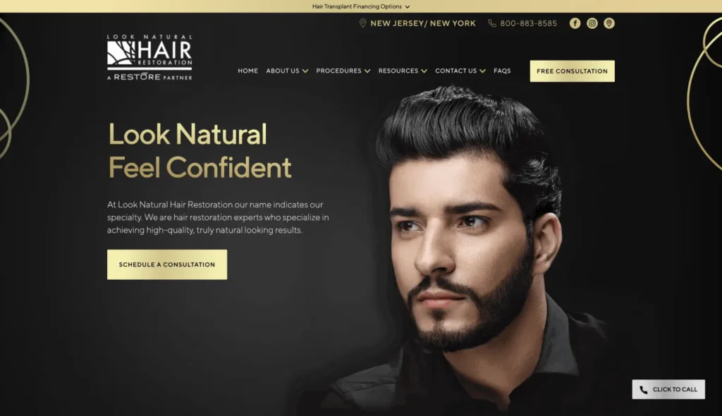 Look Natural Hair Restoration website