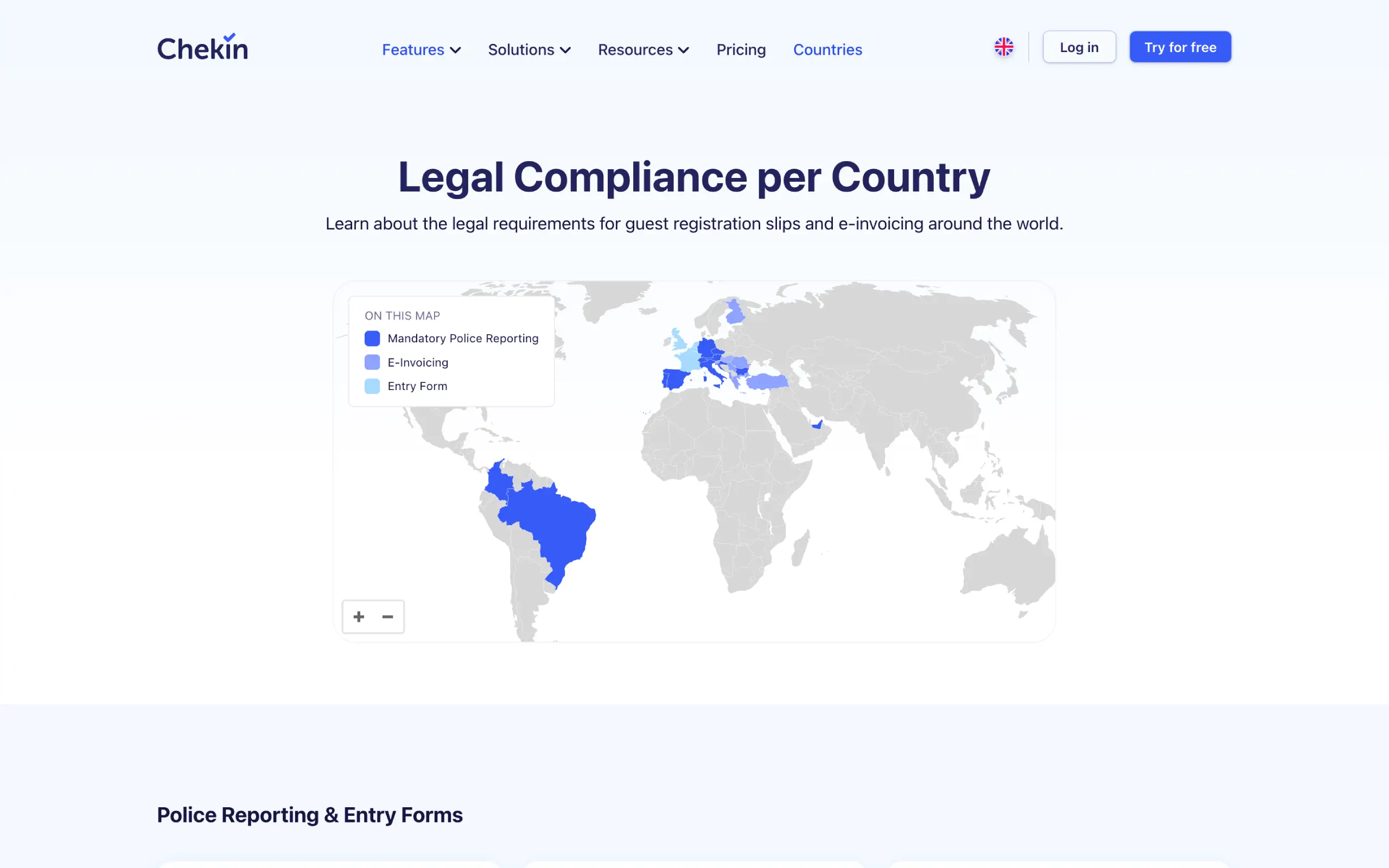 Chekin legal compliance page