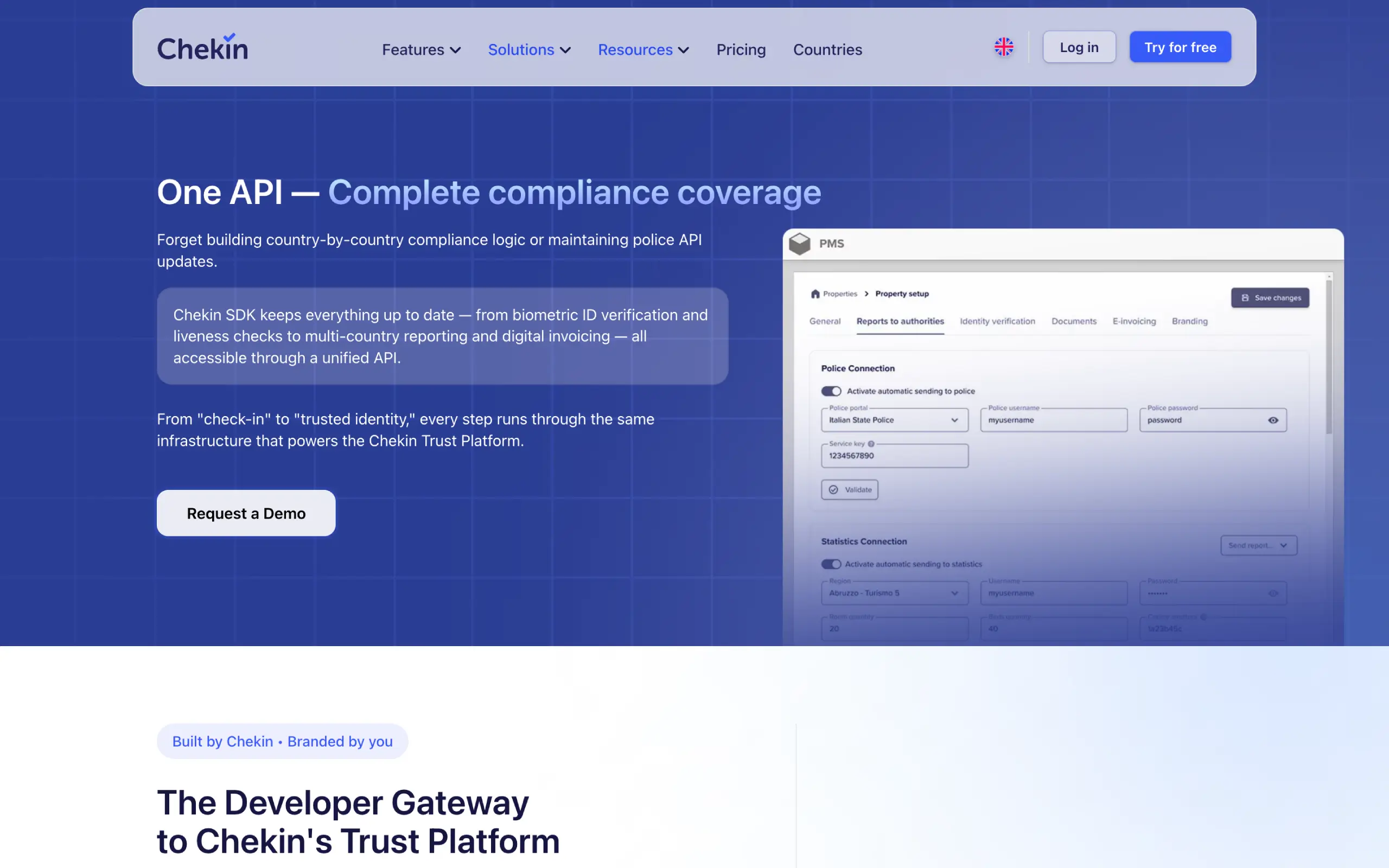 Chekin SDK page