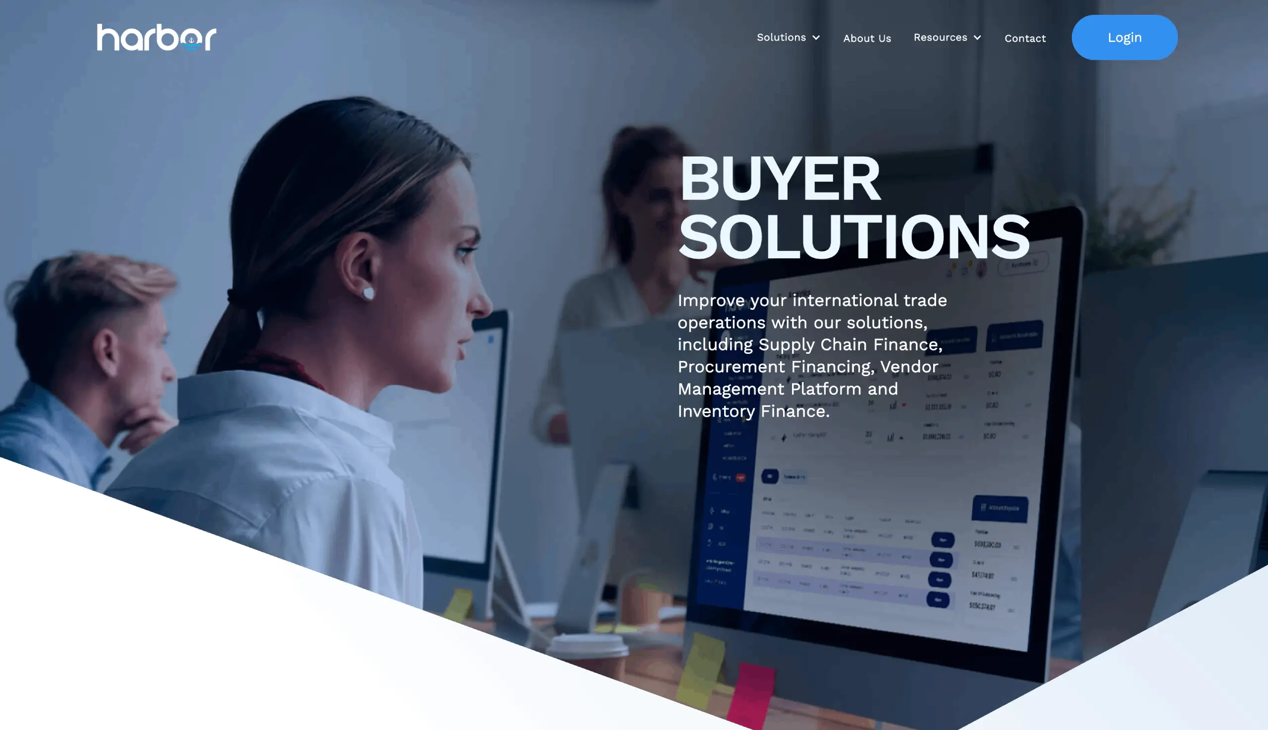 Harbor Buyer Solutions page developed in Webflow