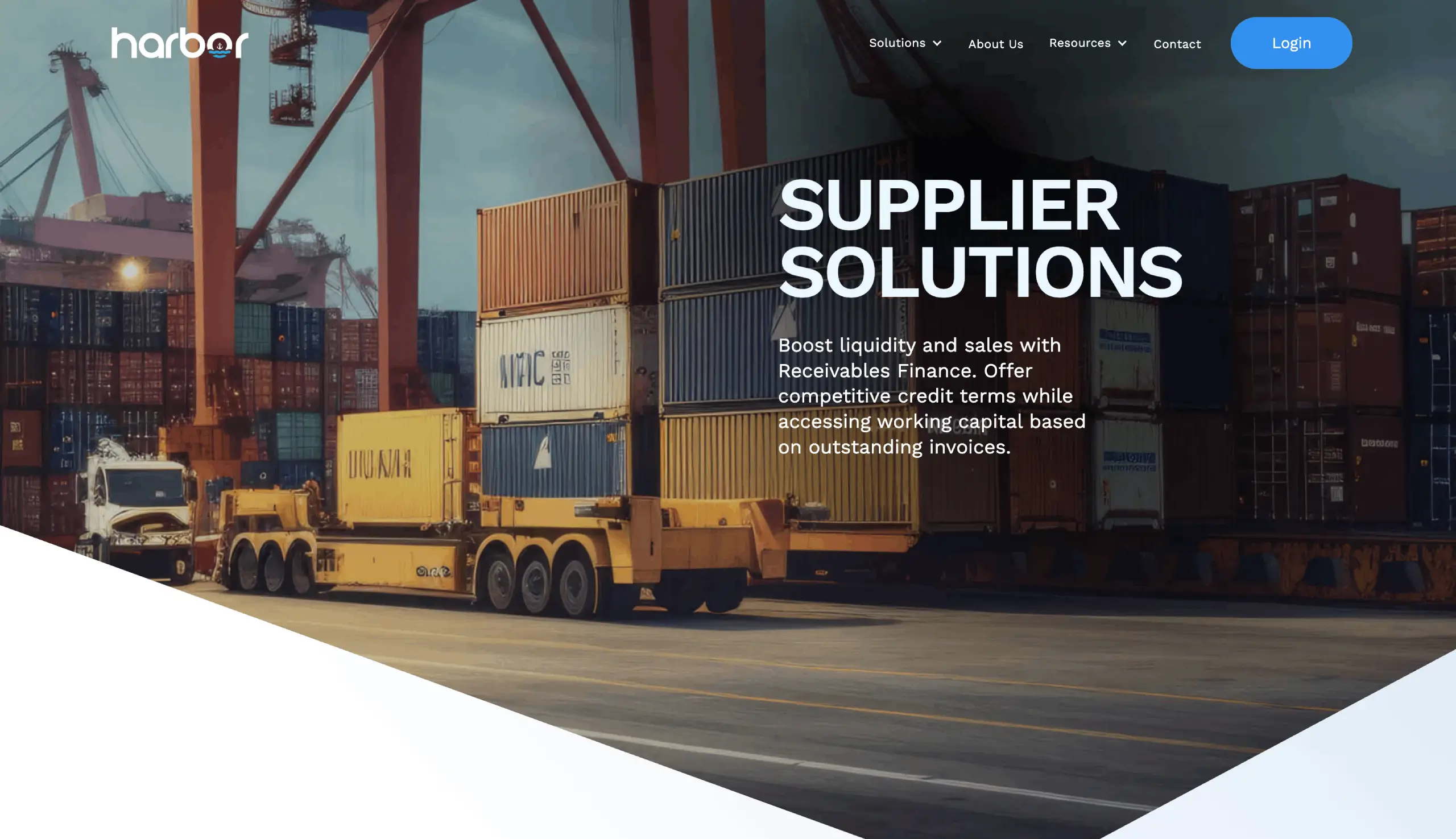 Harbor Supplier Solutions page developed in Webflow